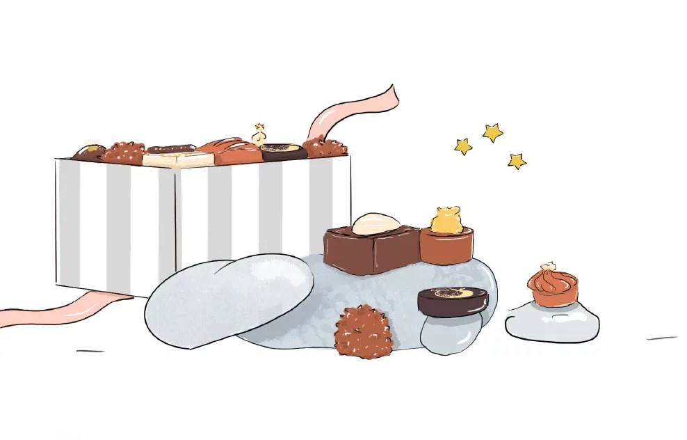 Boite chocolats galets